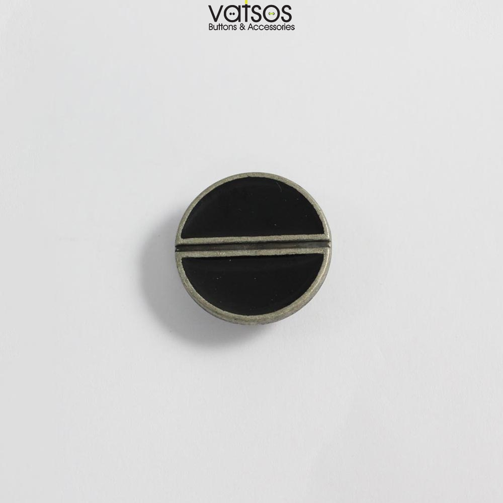 Μεταλλικό κουμπί με σμάλτο μαύρο