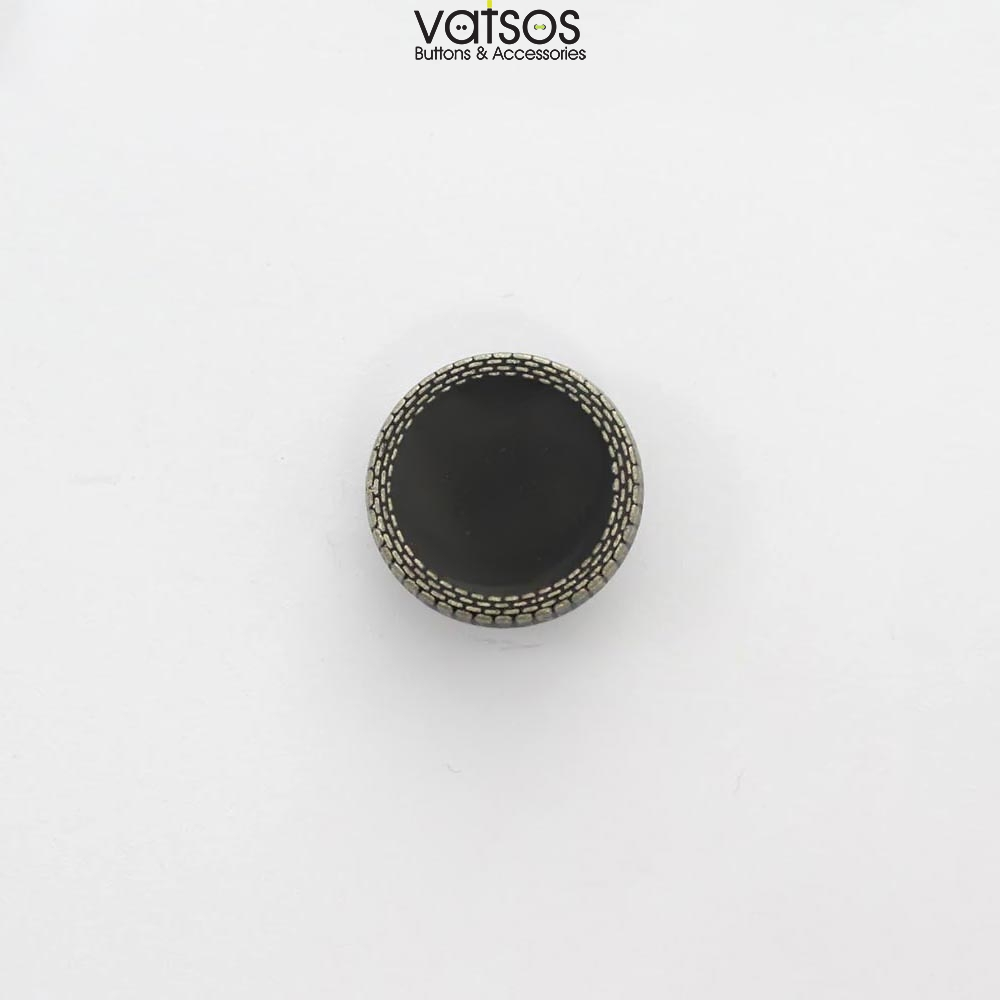 Μεταλλικό κουμπί με μαύρο σμάλτο